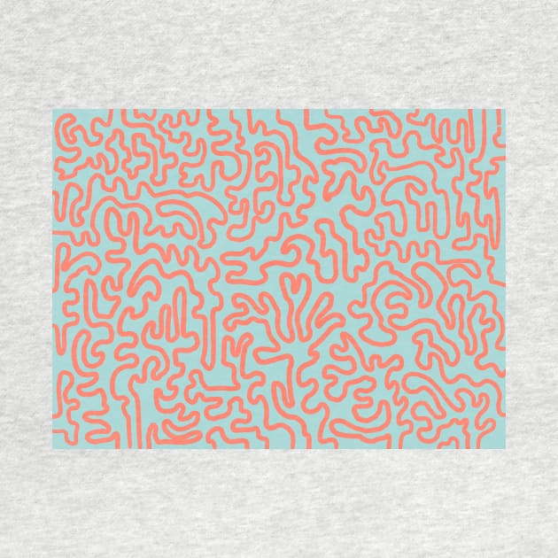 Coral lines abstract pattern by covostudio